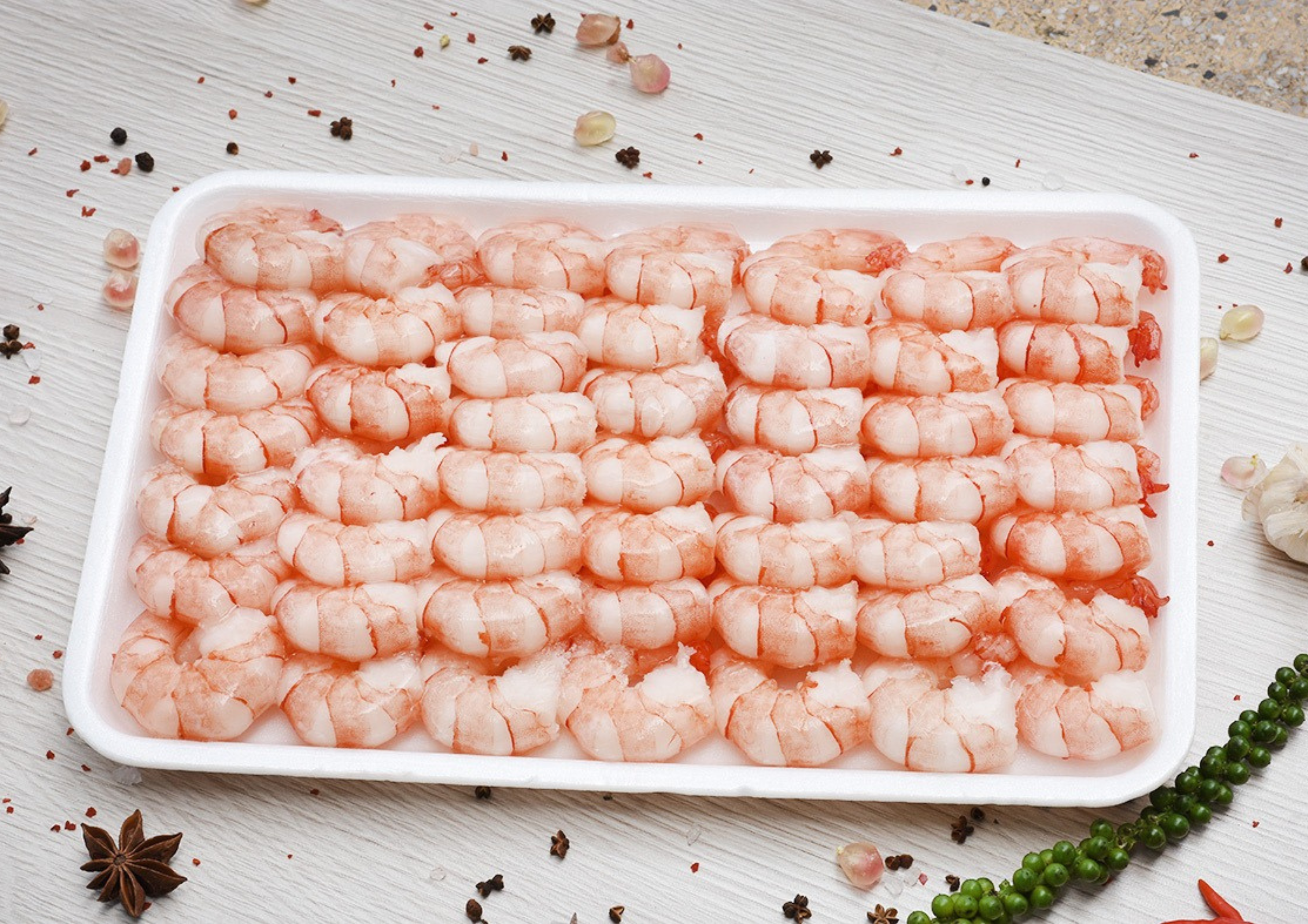 COOKED BLACK TIGER SHRIMP PD TRAY VACUUM FROZEN