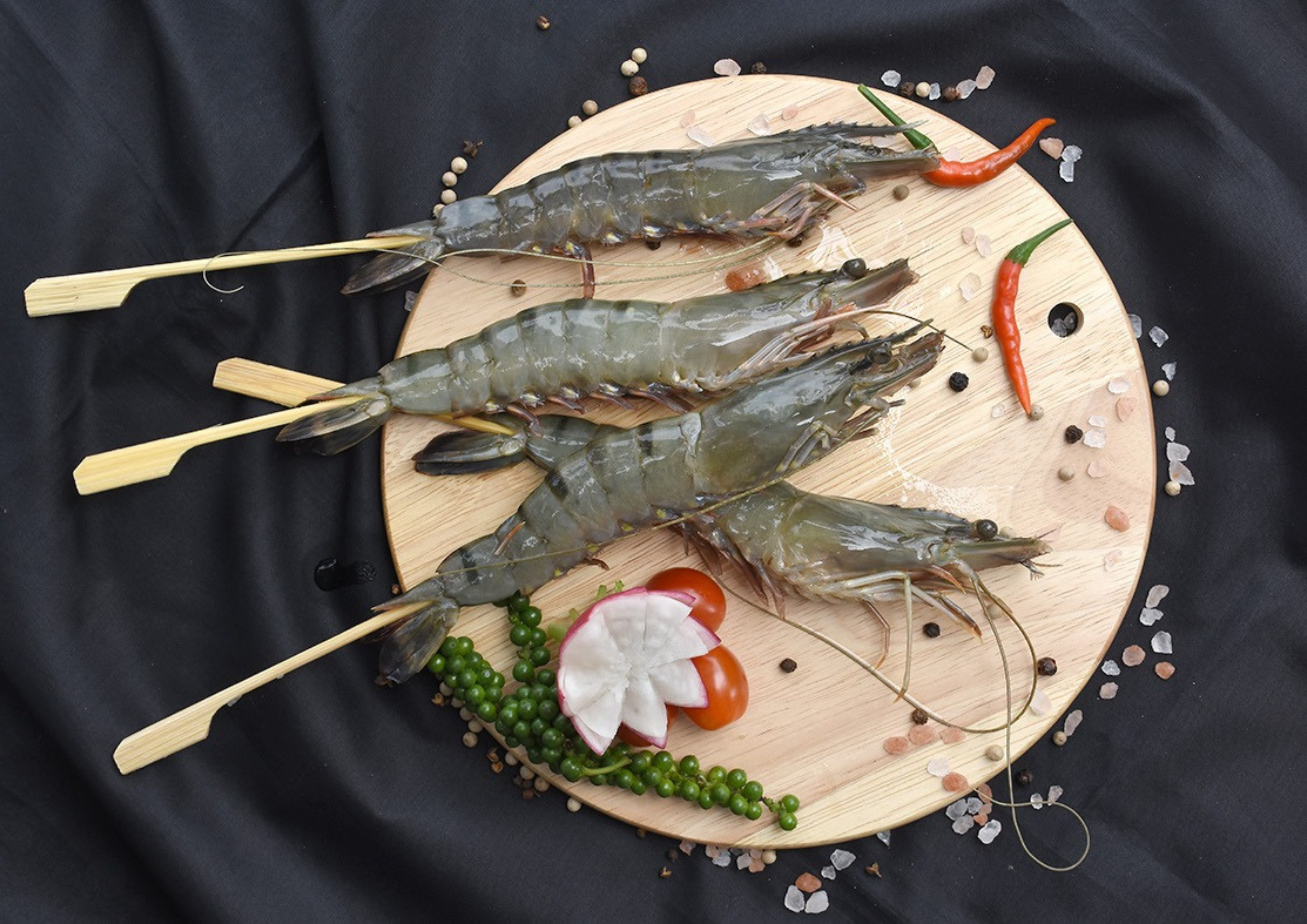 RAW BLACK TIGER SHRIMP HOSO SKEWER FROZEN